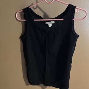 Dress Barn Classic Black Buttoned Tank Top